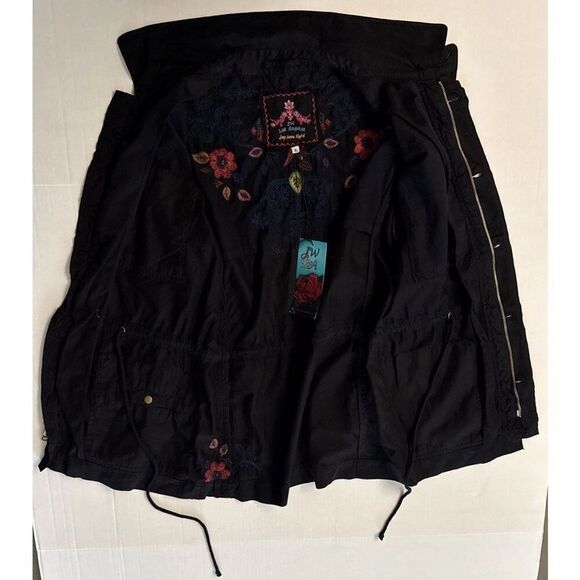 Johnny Was Los Angeles Sz Small Frankie Army Jacket NWT Floral Embroidered - Picture 3 of 16